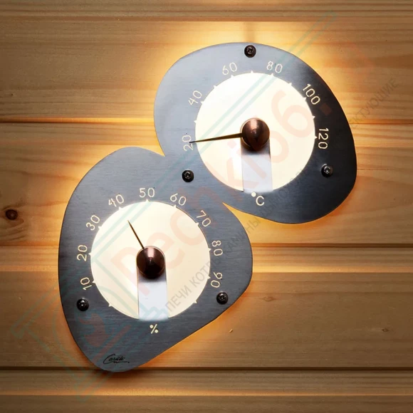 Термогигрометр с подсветкой Cariitti, нерж. сталь, требуется 2 оптоволокна D=2-4 мм