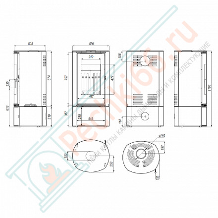 Печь-камин Orbis, белая сталь (Defro-Home) 9кВт