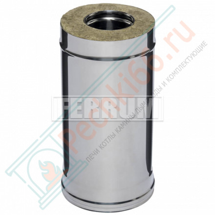 Сэндвич труба для дымохода L=0,5м (НЕРЖ-430/0,5-ОЦИНК/0,5) d-115/200 (Ferrum GS-Z)