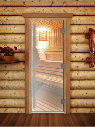Дверь для бани и сауны Престиж прозрачная, 200х80 по коробке (DoorWood)