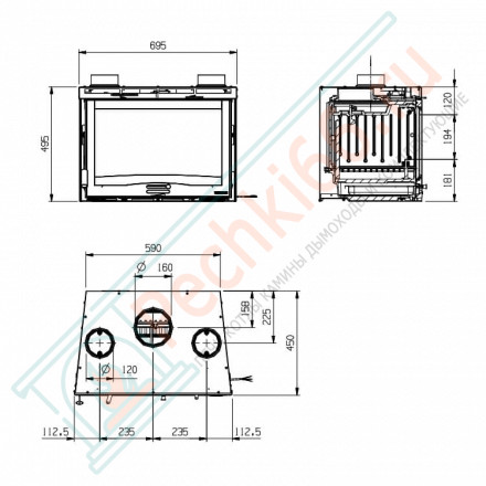 Каминная топка Inserto 70 Ventilato H49 (La Nordica)