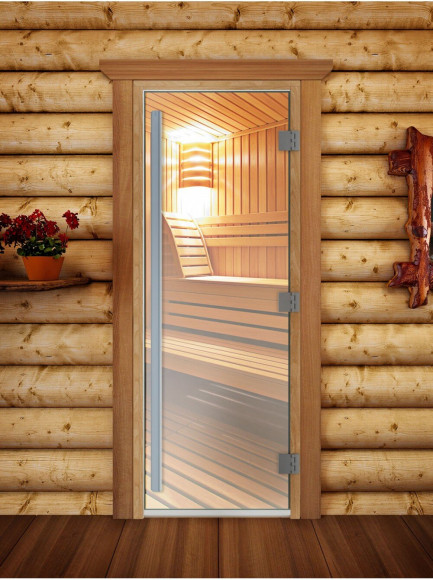 Дверь для бани и сауны Престиж прозрачная, 200х70 по коробке (DoorWood) в Красноярске