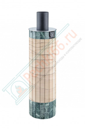 Дымоход - конвектор Окаменевшее дерево перенесённый рисунок + Жадеит, d-115, L=1000 мм (Feringer)