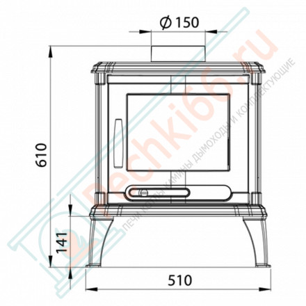 Чугунная печь-камин ORIA (NordFlam) до 120 м3