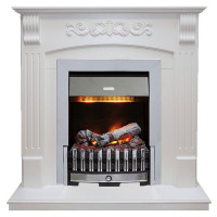 Электрический каминокомплект Sorrento угловой - Белый дуб с очагом Danville Chrome FB2