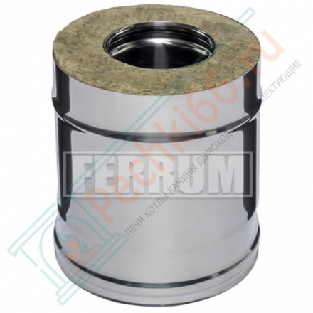 Сэндвич труба для дымохода L=0,25м (НЕРЖ-430/0,5-НЕРЖ-430/0,5) d-120/200 (Ferrum GS)