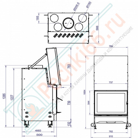 Каминная топка UNIVERS G, серый шамот (Stav)