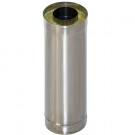 Сэндвич труба для дымохода L=1.0 м (НЕРЖ-439/1,0-НЕРЖ-439/0,5) d-130/200 (УМК)