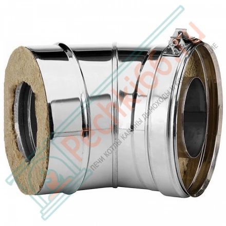 Отвод 15° V50R с изол (AISI-321/0,8-ОЦИНК-RAL/0,5) d-115/215 (Вулкан-Cerablanket)