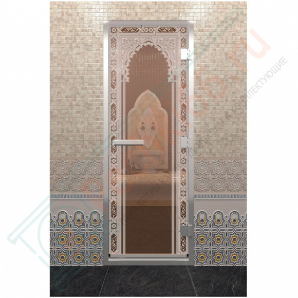 Стеклянная дверь DoorWood «Хамам Восточная Арка Бронза» 2000х800 (по коробке) в Красноярске