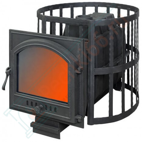 Чугунная печь для бани ПароВар 22 сетка-ковка К505 (FireWay) до 24 м3