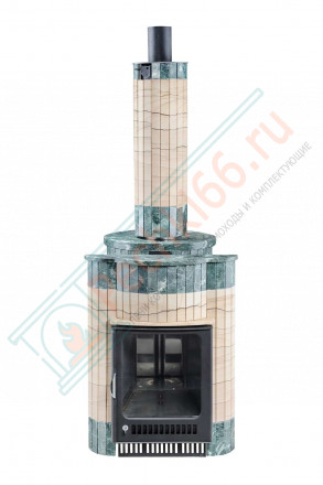 Дровяная банная печь Макси ПФ "Окаменевшее дерево перенесённый рисунок + змеевик" (Ферингер)