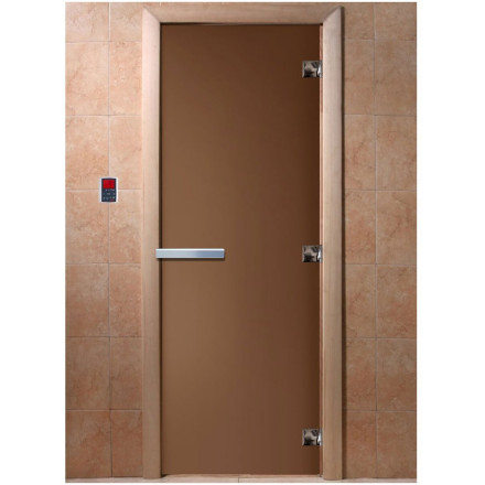 Дверь стеклянная для бани, бронза матовая 1900х700 (DoorWood)