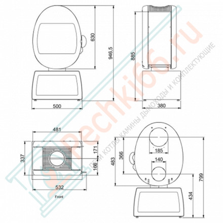 Печь-камин Scan 66-4 Plinth BP (Scan)