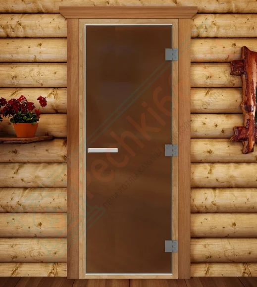 Дверь для бани и сауны Престиж лайт бронза матовая, 1900х700 по коробке (DoorWood) в Красноярске