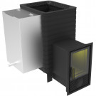 Печь для бани Фаворит 24 Д-2, каминная дверца, с баком 35 л (Березка)