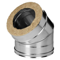 Отвод 45° с изол (НЕРЖ-321/0,8-НЕРЖ-439/0,5) d-150/230 (Дымок-Lux)