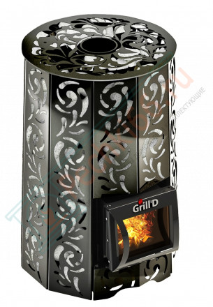 Дровяная банная печь Grill'D Violet Short (Камень колотый 100 кг)