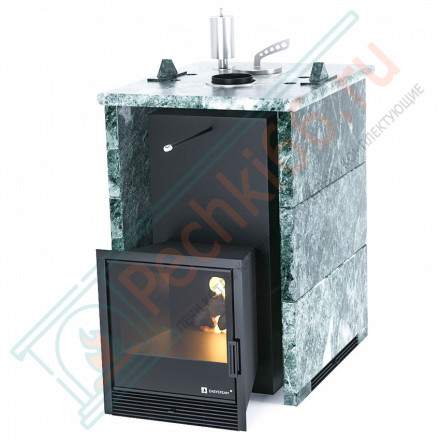 Печь для бани Анапа в трёхстороннем кожухе из змеевика (ИзиСтим)