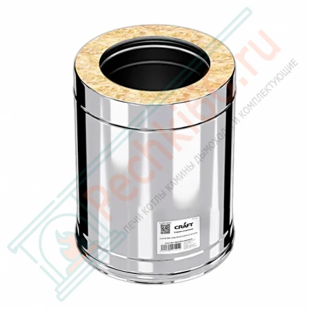 Сэндвич труба для дымохода L=250 (AISI-316L/0,8-AISI-304/0,5) d-200/300 (Craft-HF-50)