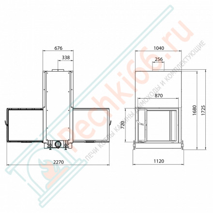 Каминная топка DF 900G, серый шамот (Stav)