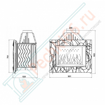 Чугунная топка INVICTA DECOR 900 SYMPHONIE (INVICTA)