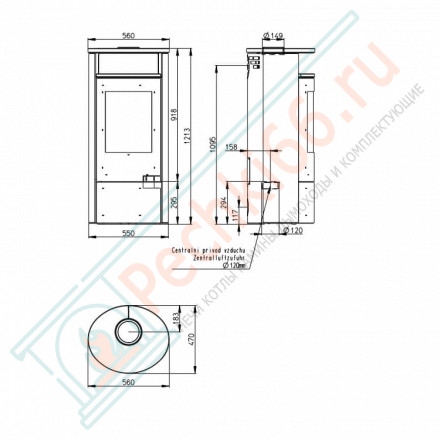 Печь-камин Lugo камень (Romotop)