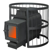 Чугунная печь для бани ПароВар 18 сетка-прут К201 (FireWay) до 18 м3