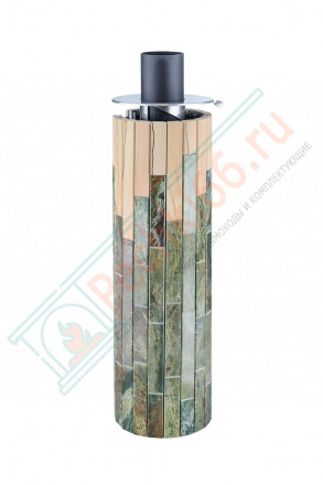 Дымоход с регистром Жадеит + Окаменевшее дерево, d-115, L=1000 мм (Feringer)