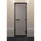 Дверь для хамама в черном профиле, сатин 1900x800 мм (DoorWood) Дверь для хамама в черном профиле, сатин 1900x800 мм (DoorWood)