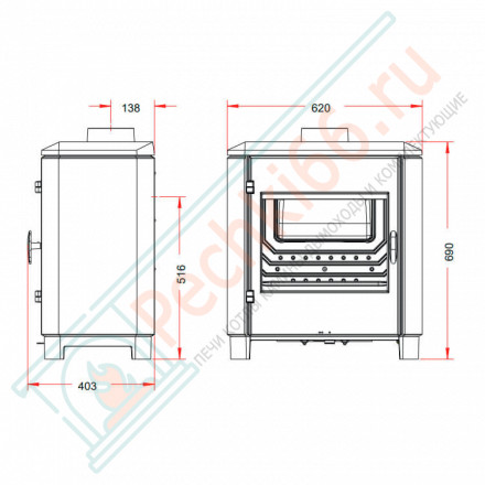 Печь-камин CAROLO (INVICTA)
