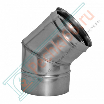 Отвод 45° без изол (НЕРЖ-321/0,5) d-300 (Дымок-Lux)
