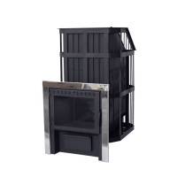 Печь для бани Сибирь с закрытой каменкой панорамная дверца (НМК)