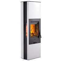 Печь-камин 35, со стеклянной дверцей, цвет белый (Contura)