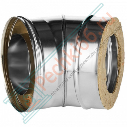 Отвод 45° с изол (НЕРЖ-321/0,5-НЕРЖ-439/0,5) d-115/200 (Дымок-Lux)