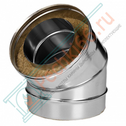 Отвод 45° с изол (НЕРЖ-321/0,5-НЕРЖ-439/0,5) d-115/200 (Дымок-Lux)