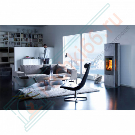 Печь-камин 35T:1, с чугунной дверцей, верх стекло, цвет корпуса топки черный (Contura)