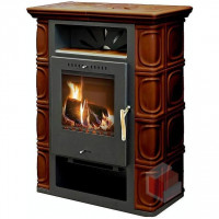 Печь-камин Borgholm keramik Top, Темно-коричневая (Thorma) до 165 м3