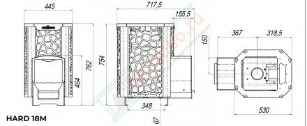 Печь для бани Hard 16M Хохлома Панорама (Сталь-Мастер)