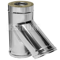 Сэндвич тройник 45° (НЕРЖ-430/0,8-НЕРЖ-430/0,5) d-250/350 (Ferrum HF) Сэндвич тройник 45° (НЕРЖ-430/0,8-НЕРЖ-430/0,5) d-250/350 (Ferrum HF)