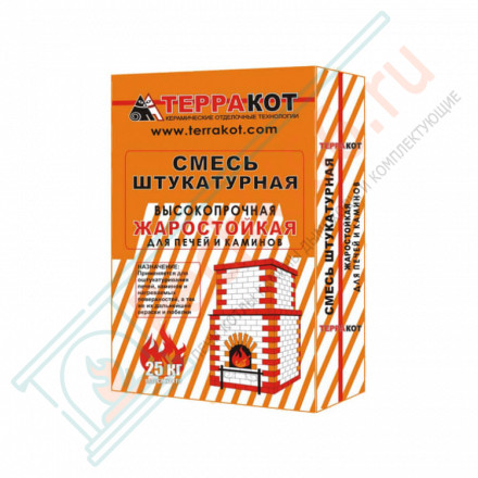 Смесь глино-шамотная "Терракот", штукатурная жаростойкая высокопрочная, 25 кг (Терракот)