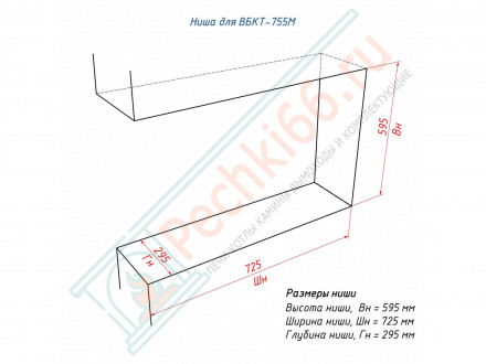 Встраиваемый биокамин Lux Fire Торцевой 755 М